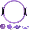 Pilates Ring, 15" Durable 5 Pack Pilates Circle Ring with Yoga Strap,Mini Ball,Padded Handles Magic Circle,Resistance Bands,Pilates Circle Ring Equipment for Toning Inner Thighs,Core,Arms,Legs