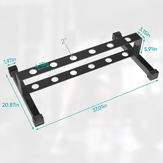 Barbell Bar Rack - Heavy Duty 6-Slot Freestanding Dumbbell Rack with Non-Slip Base, Space-Saving Vertical Weight Rack for Home Gym Equipment