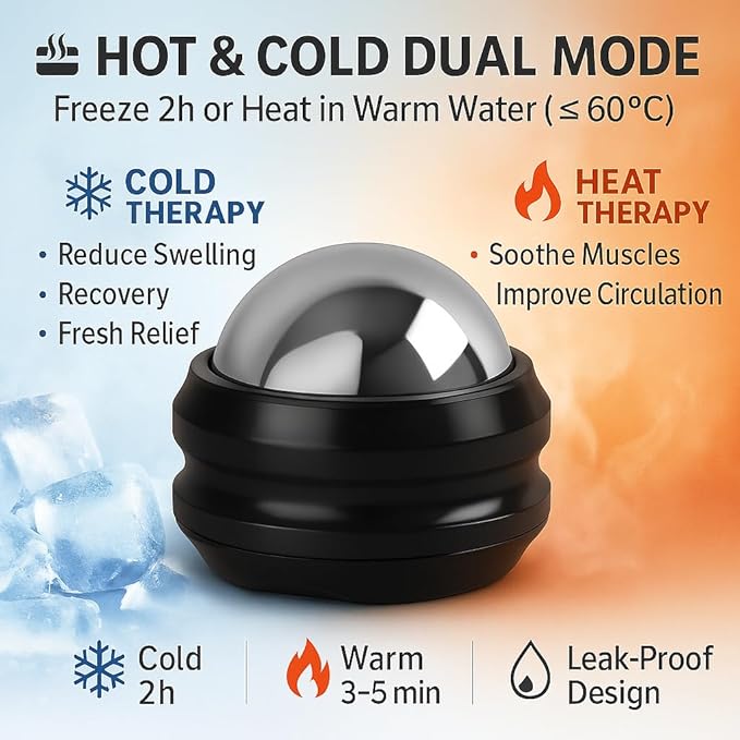 Cold Massage Roller Ball - Stocking Stuffers Gifts for Men Women Teens Boys，Stays Cold for 6 Hours,Sports Fitness Relaxations Gift,Rapidly Relieve Muscle Pain and Tension