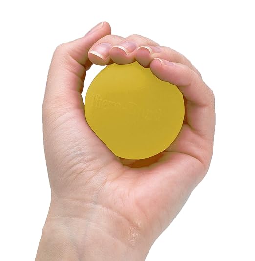 THERABAND Hand Exerciser, Ball For Hand, Wrist, Finger, Forearm, Grip Strengthening & Therapy, Squeeze Ball to Increase Hand Flexibility & Relieve Joint Pain, Yellow, Extra Soft