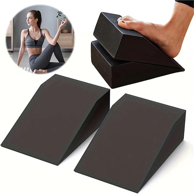 Yoga Foam Wedges 2Pcs Yoga Wedge Blocks Squat Block Multi-Functional Stretch Slant Board Calf Raise for Sports Fitness