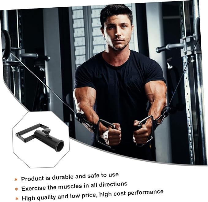 T-Bar Row Attachment Barbell Handle Multi-Grip Solid Handle for Strength Training Non-Slip Grip Compatible Barbell Bars for Core Workout and Fitness Equipment