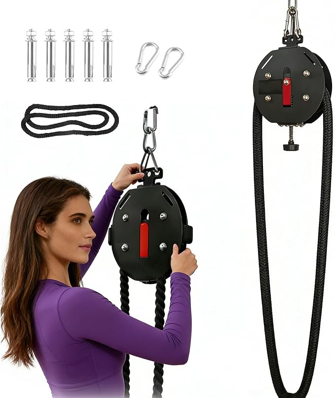 Endless Rope Trainer, Pulley Cable Machine System, Suspension Pulley Cable Machine, Pull Rope Fitness Training for Grip, Arms Back Body Coordination Exercises