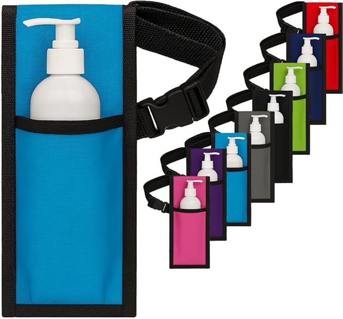 Royal Massage Oil Bottle Holster with Adjustable Strap – Hands-Free Waist or Shoulder Pouch for Therapists – Fits Most Pump Bottles – 8 Color Options - Bottle Not Included (Aqua)