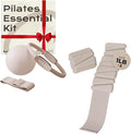 Beige Pilates Kit Bundle and Beige Adjustable Wrist and Ankle Weights 1lb Each Set of 2