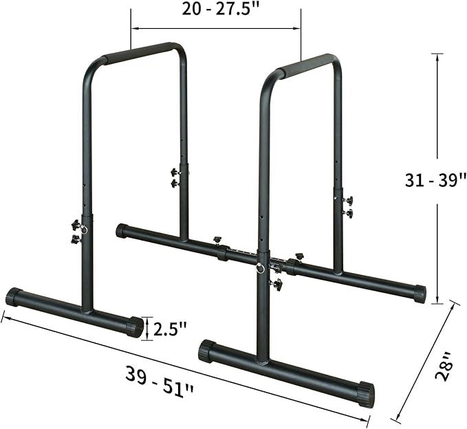 Dip Bar, Adjustable Dip Stands Station for Home, Functional Heavy Duty Parallette Bars for Upper Body Workout (550LBS Loading Capacity, 2025 New Version)