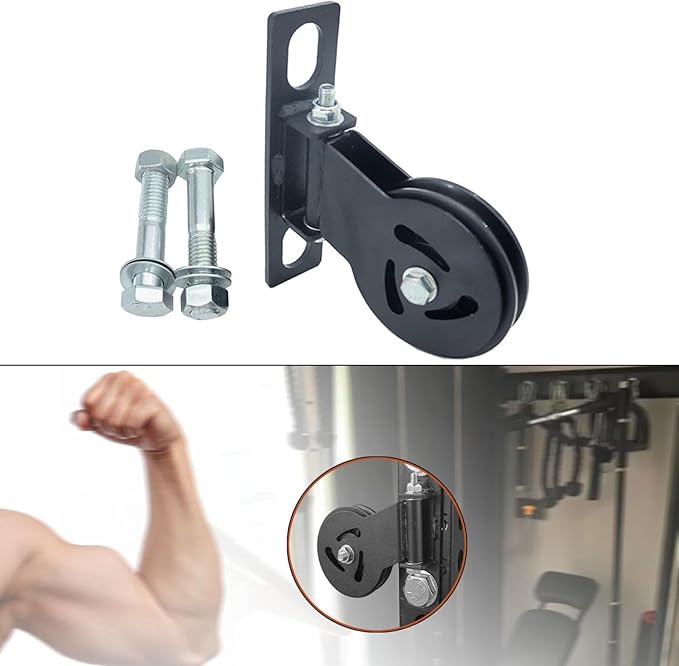 Gym Pulley Squat Rack Mounted Accessory Supplies Equipment Attachment Fixed Pulley Wheel for Home Gym Row Strength Training