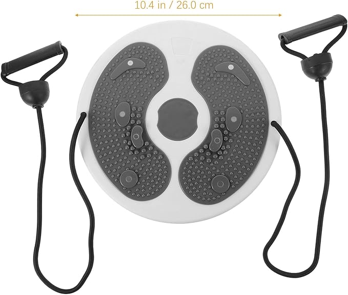 PartyKindom Waist Twisting Disc Slimming Rotating Board with Pull Rope Gray Fitness Machine for Home Abdominal Exercise and Body Shaping Massage
