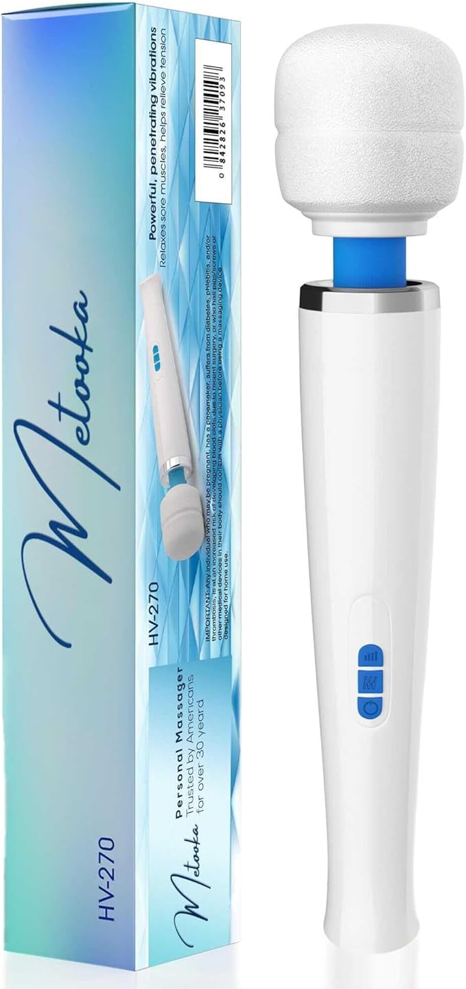Therapeutic Cordless Massager - Powerful Massage Tool Handheld 8 Speeds 20 Patterns - Rechargeable Hand Massagers for Sore Muscles - Hand Held Massage Wand Tool for Neck & Back