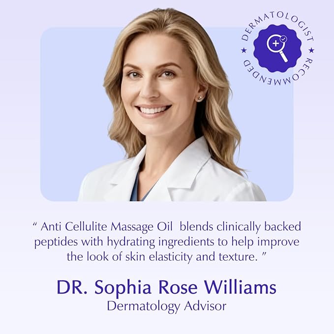 Anti Cellulite Massage Oil for Massage Therapy - Body Firming Oil for Sore Muscle Relief with Lavender, Ginger & Grapefruit for Lymphatic Drainage and Relaxation
