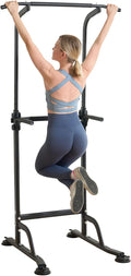 Adjustable Power Tower Pull Up Bar Dip Station - Heavy-Duty Steel Home Gym Equipment with Adjustable Height, Space-Saving Foldable Design for Full-Body Strength Training