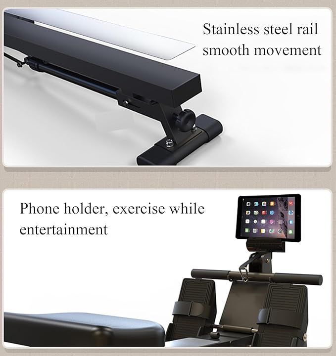 Hydralic Rowing Machine Folding Full Motion Rower with LCD Monitor Adjustable Resistance for Home Use 330lbs Weight Capacity