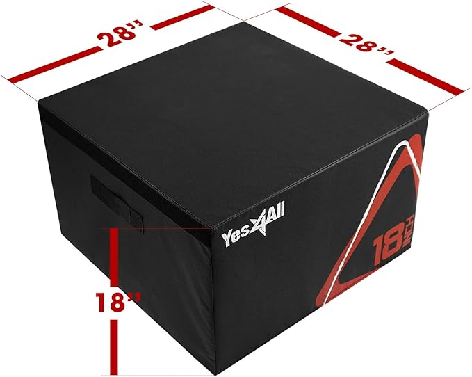 Yes4All Adjustable Soft Plyo Box, Jumping Trainer - For Plyometric Exercises and Conditioning, Multiple Height Variations