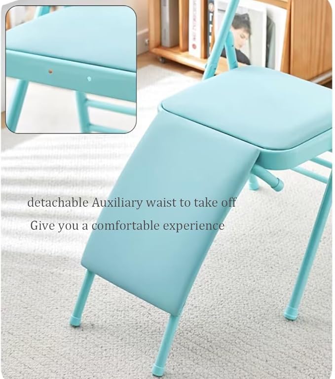Pilates Yoga Chair,Iyengar Yoga Chair,Yoga Inversion chairyoga Assist Chair,with Lumbar Back Support,Backless Chair Yoga Chair,Blue