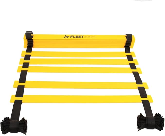 Crown Sporting Goods Fleetfoot Speed & Agility Training Ladder – 6, 10, 16, or 20 Rung Rope Equipment for Athletic Footwork & Sports Drills