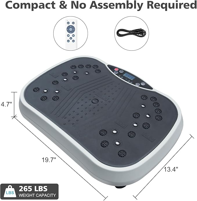 Vibration Plate Exercise Machine Whole Body Vibration Plate Platform for Lymphatic Drainage, Full Body Shaking Workout Vibrating Plate for Weight Loss, 300 Lbs Capacity