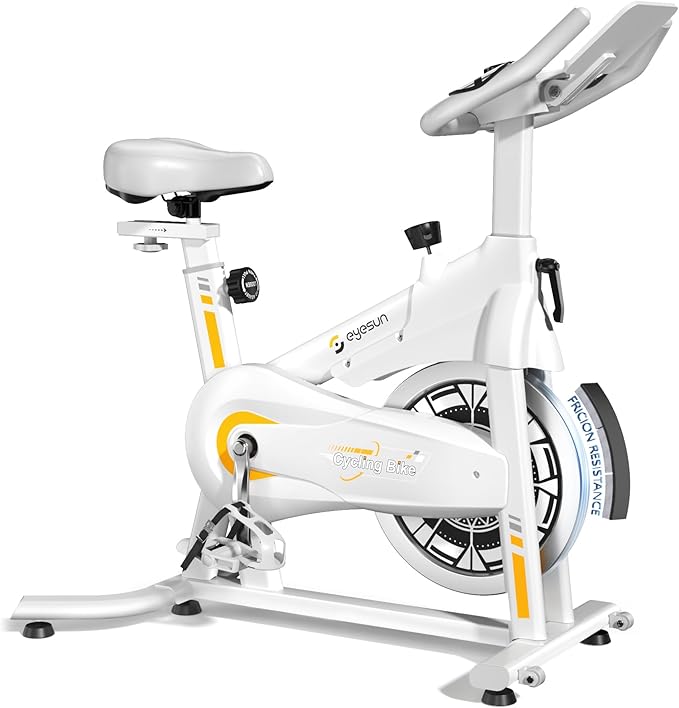 Exercise Bikes for Home,Spin Bike with Adjustable Magnetic,Brake Pad Resistance Silent Belt Drive,350lbs/300lbs Weight Capacity &Upgraded Version Seat for Home Cardio&Weight Loss(QM-530W)