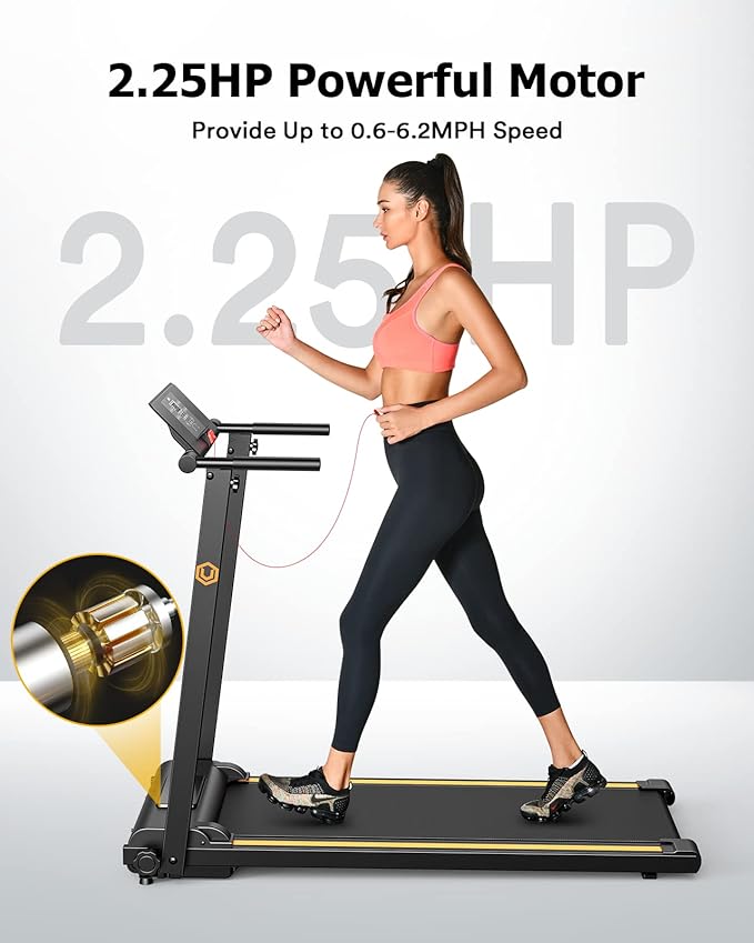 UREVO Treadmill with Standing Desk Workstation, Walking Pad Treadmills for Home Office, Under Desk Compact Design Treadmill with HIIT Programs, Remote Control, LED Display