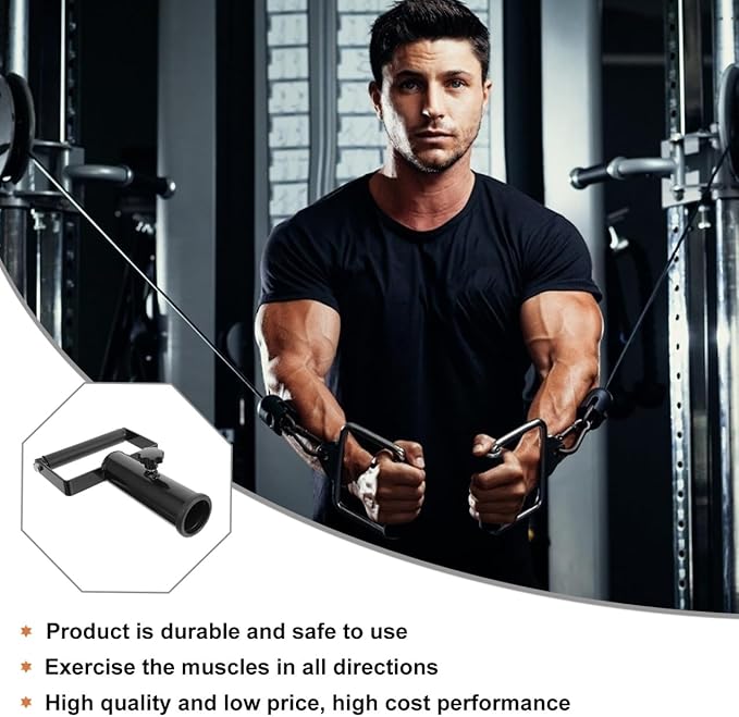 POPETPOP 1pc Barbell Handle Row Attachment for Home and Gym Use Non- to Install Multi-Functional Fitness Equipment for Strength Training and Core Workouts