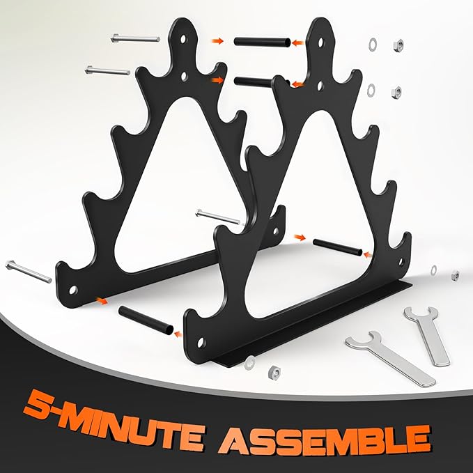 4-Tier Dumbbell Rack for 1-15 lb Weights, Holds 5 Pairs Space-Saving Sturdy A-Frame Stand for Home Gym, Weight Rack for Women's Dumbbell Set (Dumbbell Rack Stand Only)