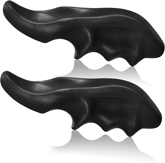 Nuanchu 2 Pcs Black Thumb Saver Massage Tool Deep Tissue Massager for Pressure Reflexology Professional Neck Shoulder Back Foot Stress Relief
