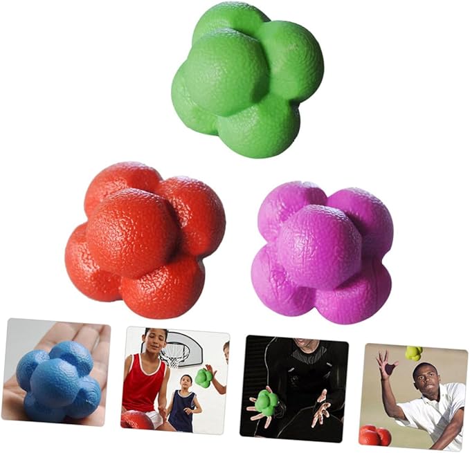 3pcs Agile Training Balls Hexagonal Reaction Ball for Yoga Random Color