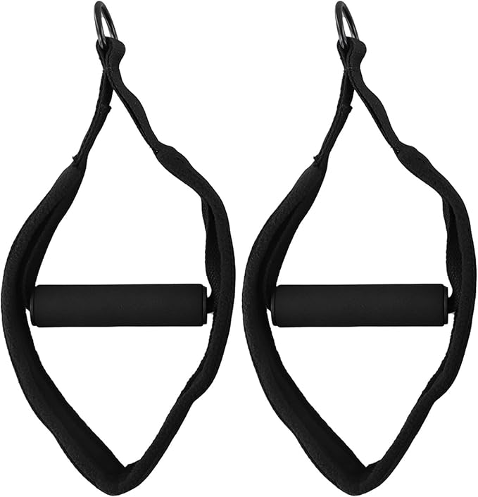 Double Loop Pilates Foot Straps for Reformer Equipment, D For Ring Pilates Resistance Bands with Non-Slip Texture, Portable Pilates Exercise Straps, 2-Pack Black