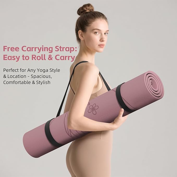Large 76"x40"x0.4" Yoga Mat - Extra Width & Thick Non-Slip Exercise Mat, Versatile for Stretching, Yoga Studio, Gym, Home & Indoor/Outdoor Workouts
