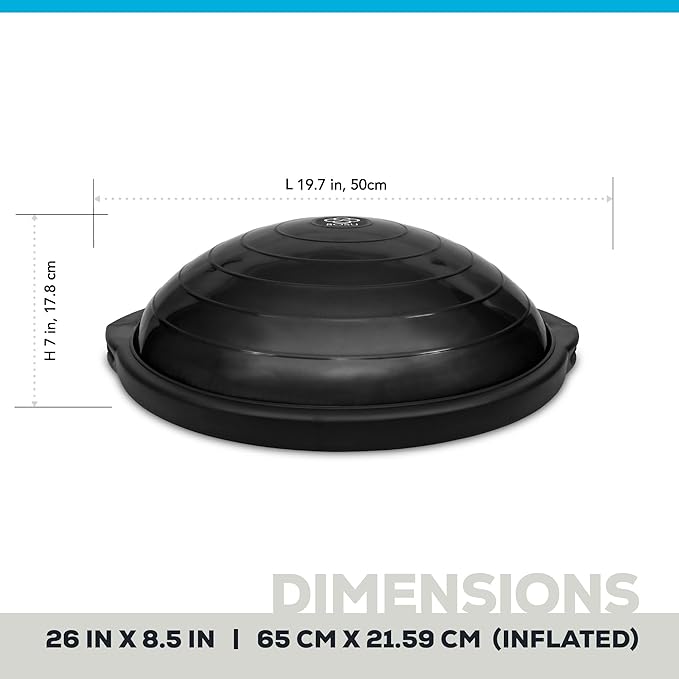 BOSU Sport Balance Trainer, Travel Size Allows for Easy Transportation and Storage, 50cm,