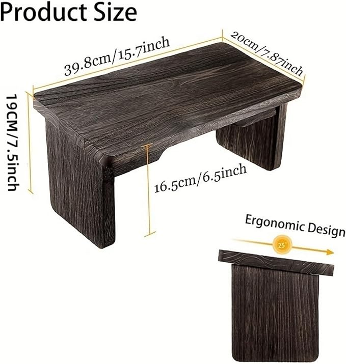 Kneeling Chair,Meditation Bench Kneeling Stool,Perfect Wooden Kneeling Stool Ergonomic Kneeling Meditation Yoga Bench, with Locking Hinges, for Tea Ceremony, Yoga, Praying, Deep Meditation Bench(Black