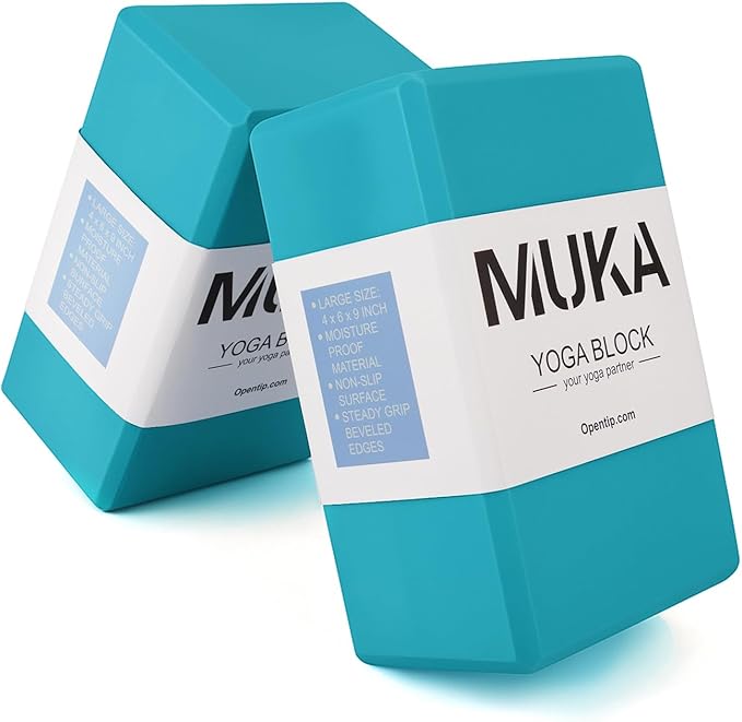 Muka 4 Pack Yoga Blocks 4x6x9 Inch, High Density EVA Foam Yoga Brick for Meditation, Pilates