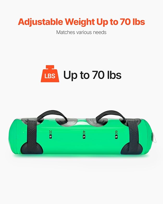 VEVOR Water Weights Aqua Bag, Large Aqua Bags for Workout, Adjustable Portable Stability Fitness & Full Body Exercise Equipment, for Strength Core and Balance Training, Home Gym Exercise, Clear