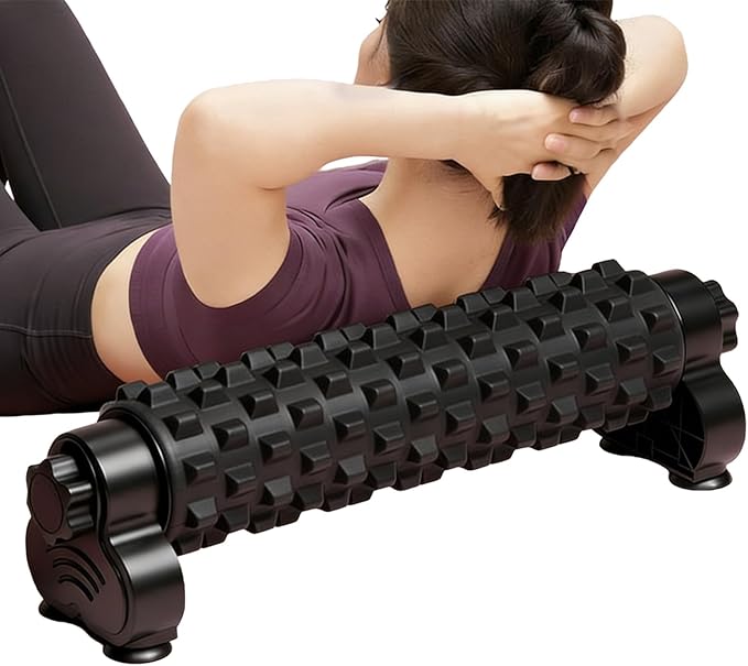Back Foam Roller, Suction Cup Back Rolling Massage Equipment, Body Foam Roller with Holder, for Home Gym Yoga Pilates Fitness Workout Post-Sports Training