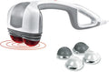 Homedics Back Massager - Heated Automatic Percussion Back, Body and Neck Massager with Dual Pivoting Heads, Interchangeable Nodes, for Shoulders, Legs and Feet, White