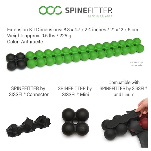 SPINEFITTER by SISSEL Extension Kit | Extends by 4.7 inches | Ideal for Travel & Office | Fascia Release & Spine Mobilization | Max. User Weight: 330 lbs | Includes Connector & Instructions