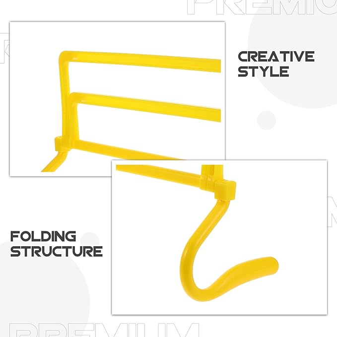 Happyyami Adjustable Height Soccer Training Hurdles with Foldable Design, Portable Agility Speed Hurdles for Football Workout and Footwork Drills, Yellow Football Jumping Equipment
