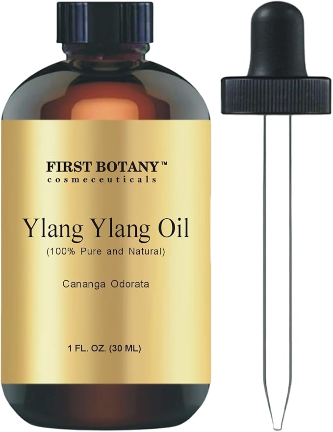 First Botany, 100% Pure Oil Ylang Ylang Oil - Premium Ylang-Ylang Essential Oil for Aromatherapy, Massage, Topical & Household Uses - 1 fl oz