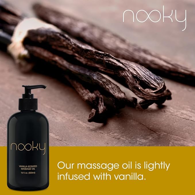 Nooky Vanilla Massage Oil with Fractionated Coconut Oil.16 Ounce