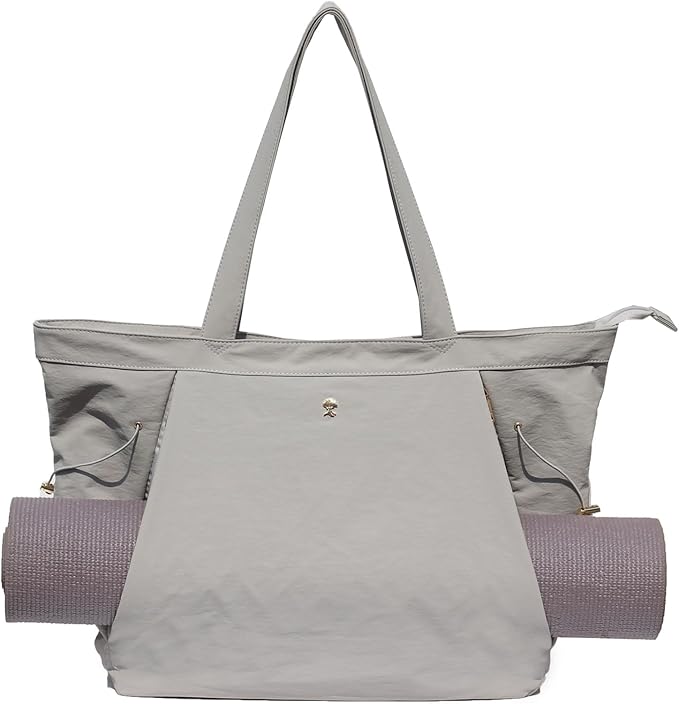 ESVAN Yoga Tote Bag for Women Shoulder Bags Drawstring for Office Workout Travel Carryall Pilates Gym and Beach