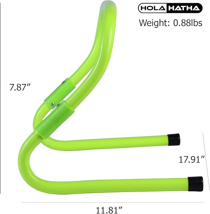 HolaHatha Agility Hurdle, Indoor Outdoor Sports Training Equipment for Track, Basketball, Football & Soccer - Height Adjustable, Bright Green