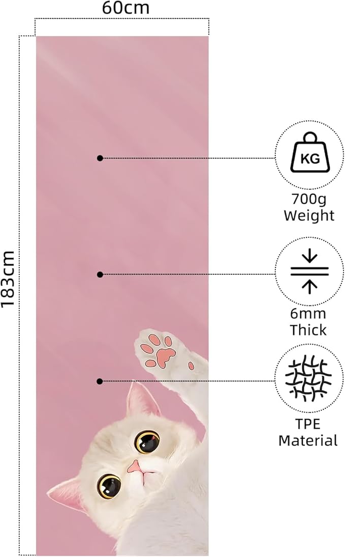 FOLAI Extra Thick Yoga Mat 6mm，pilates mat thick - Non-Slip Exercise Mat for HIIT, Pilates & Home Workouts & Workout with Free Carry Strap
