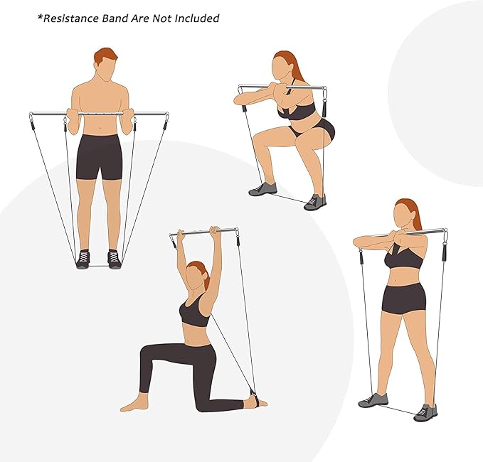 Sovyime Portable Restore Spreader Bar, Exercise Guide Pilates Sports Aid Training Fitness Gear, Home Yoga Gym Kit