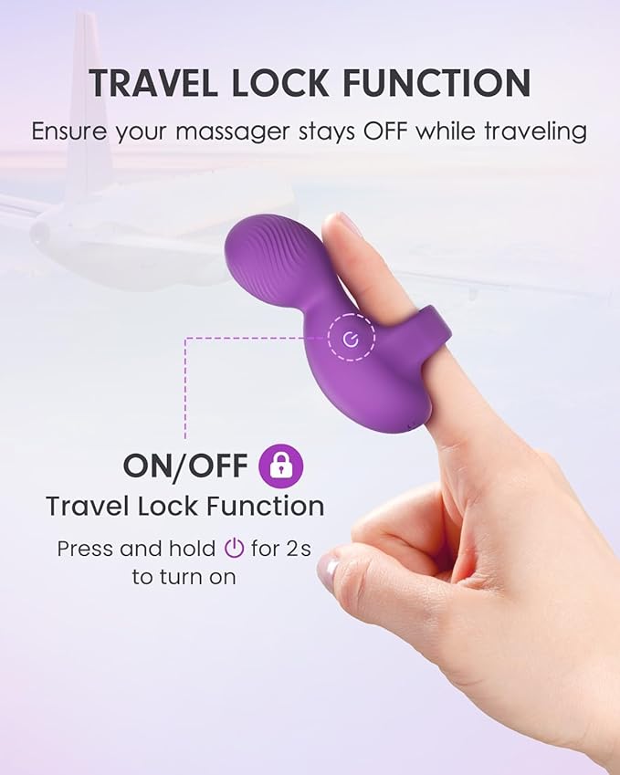 Multifunctional Finger Massager, Waterproof Rechargeable Mini Massage Tool (Violet)