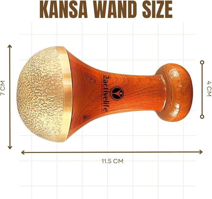 Bronze Kansa Natural Vatki Cup With Wooden Handle Ayurvedic Detox Foot Massager Relaxation For Adults, Men, Women Gifts Plantar Fasciitis Elderly Foot Massage Roller Christmas Useful Gift Ideas