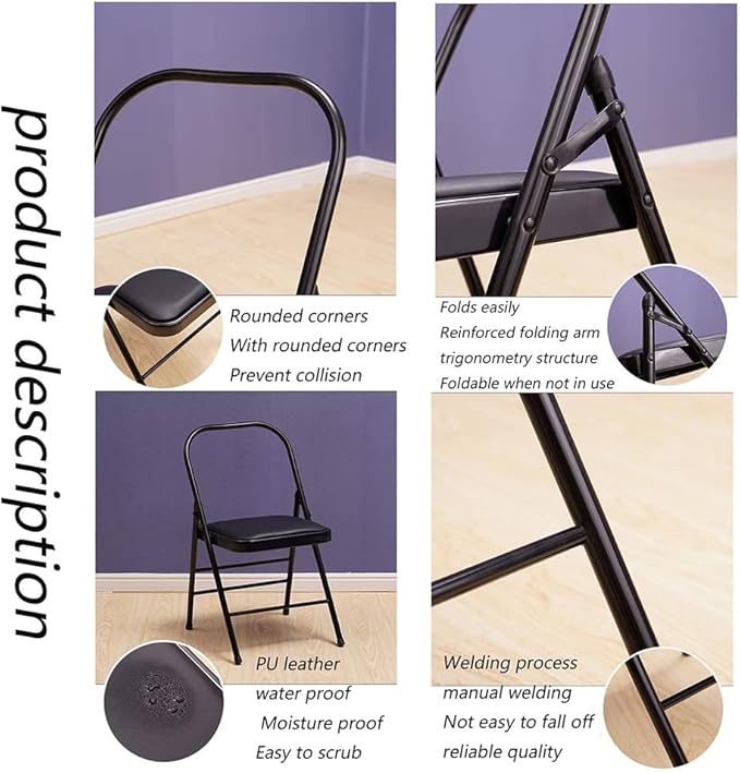 Iyengar Yoga Chair Backless Yoga Chair Pilates Chair Yoga Inversion Chair PU Fabric Foldable Balance Training,Black
