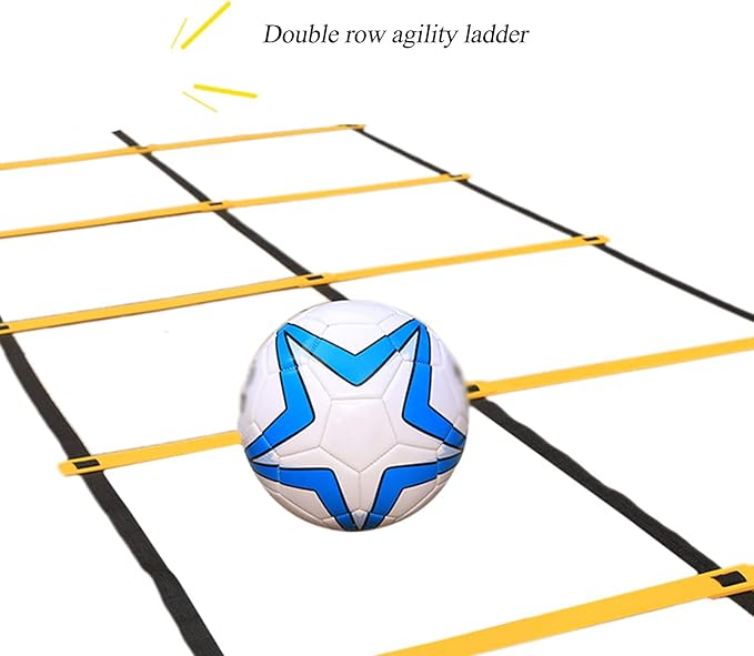 Agility Ladder Adjustable Double Row Agility Ladder,Speed Training Equipment,Football Flexibility Training Jumping,for Outdoor Athletic Footwork, Sports Drills(Size:3M)