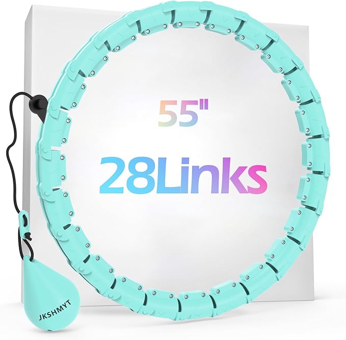 JKSHMYT Weighted Hula Circle Hoops for Adults Weight Loss, Infinity Fitness Hoop Plus Size 47 Inch, 24 Detachable Links, Exercise Hoop Suitable for Women and Beginners
