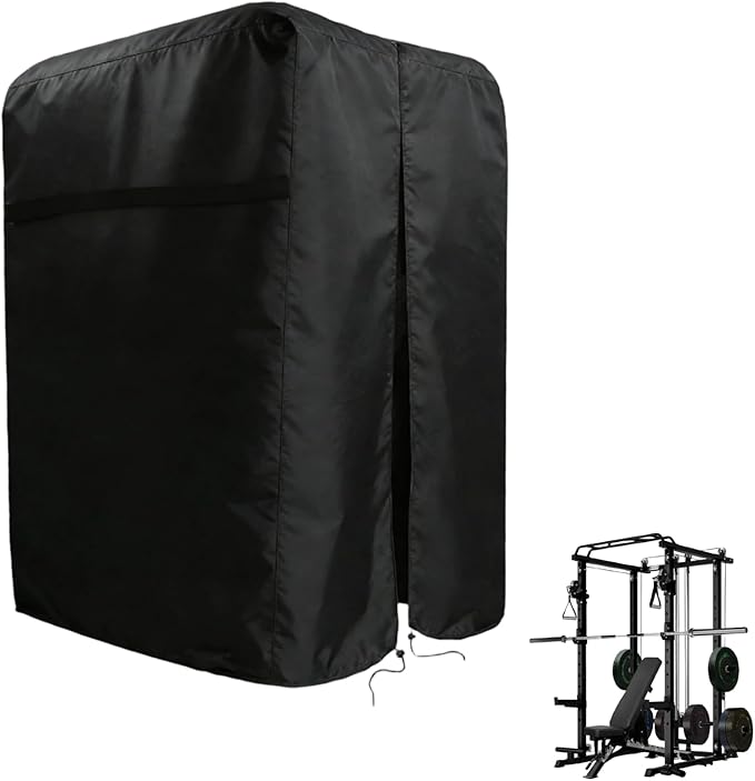Gym Rack Cover with Waterproof Zipper, Protective Cover for Squat Rack/Weight Lifting Rack/Home Gym Workout Equipment-Indoor or Outdoor