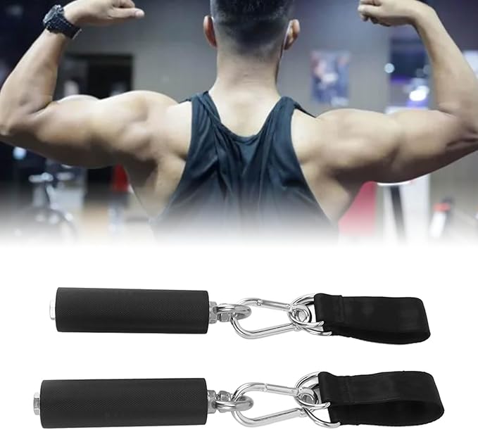 ZJchao 1Pair Pull Up Bar Handle Cable Attachment TPR Rubber Coated Grip Anti Slip Straight Gym Equipment for Weightlifting Exercise with Comfortable Handles for Strength Training