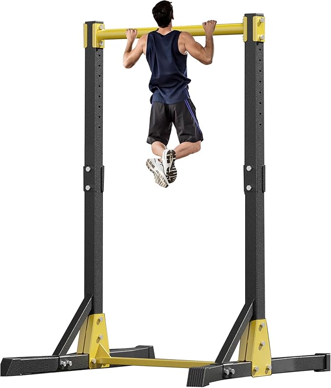 Portable Pull up Bar Station, Strength Training Dip Stands Bearing 400LBS, Pull up Bar Free Standing, Heavy-Duty Free Standing Pull up Bar with 11 Gears Adjustment for Home